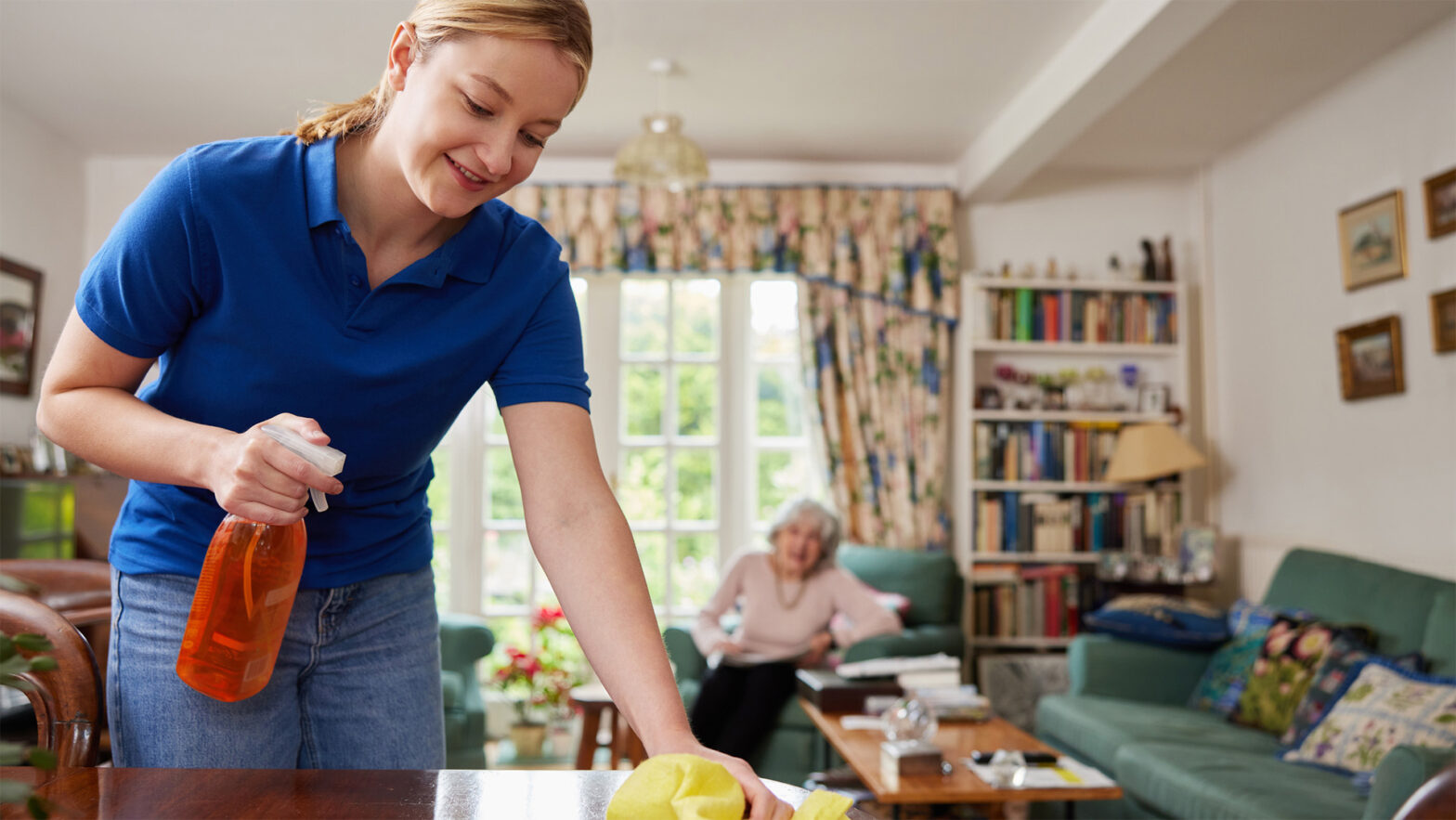 Holiday working housekeeping a senior's apartment