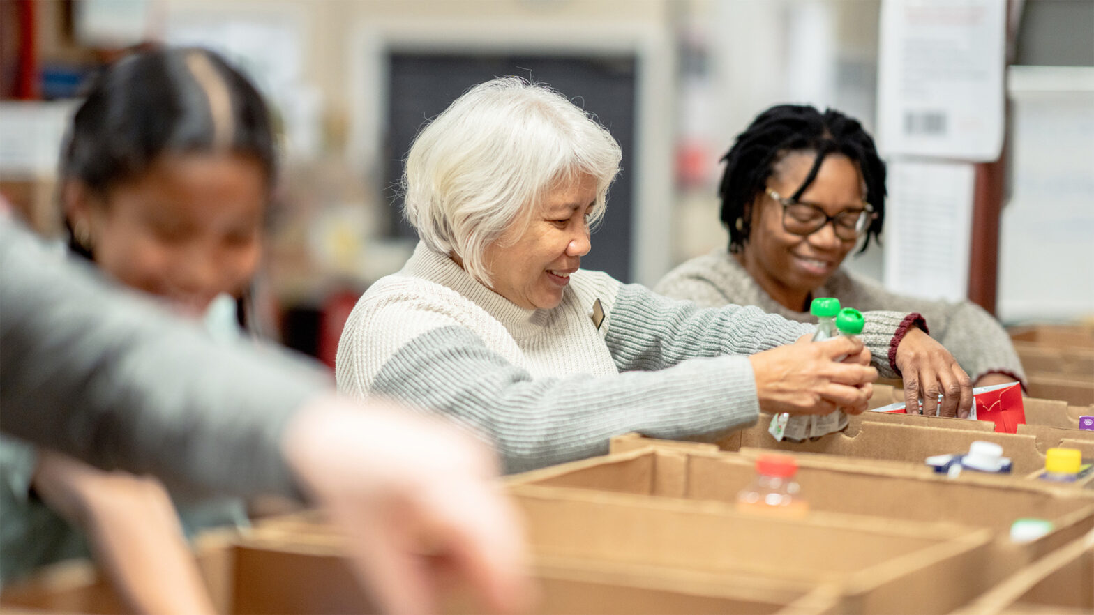 Seniors volunteering together