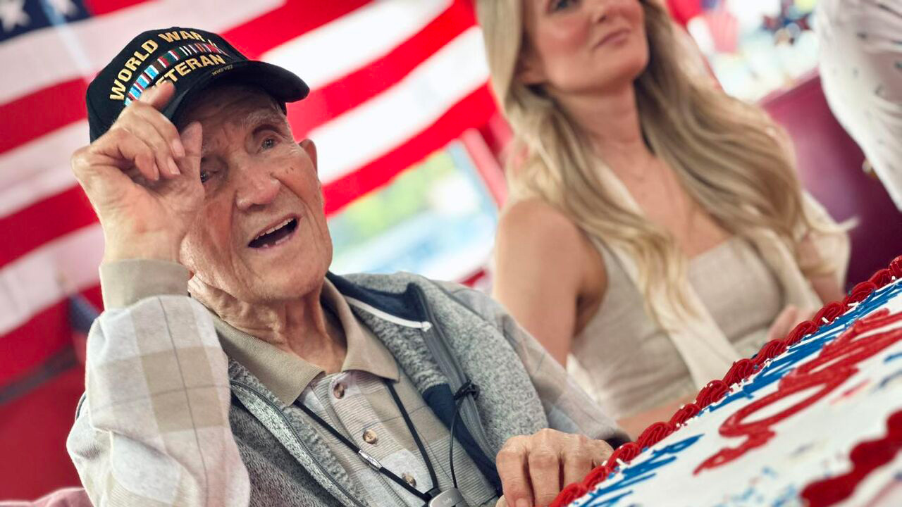 Retired male veteran celebrating the 4th of July