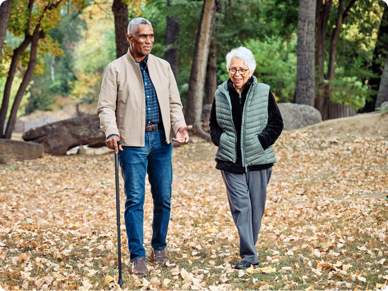 Atria residents taking a walk outside
