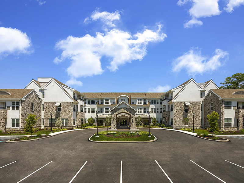 Exterior entrance of Atria Lafayette Hill Senior Living